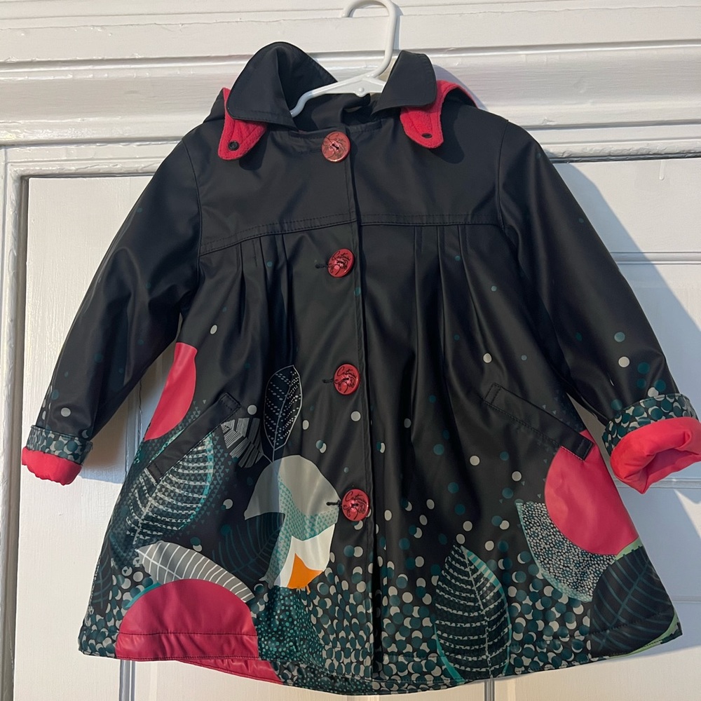 Girls size 3 navy blue Catimini raincoat